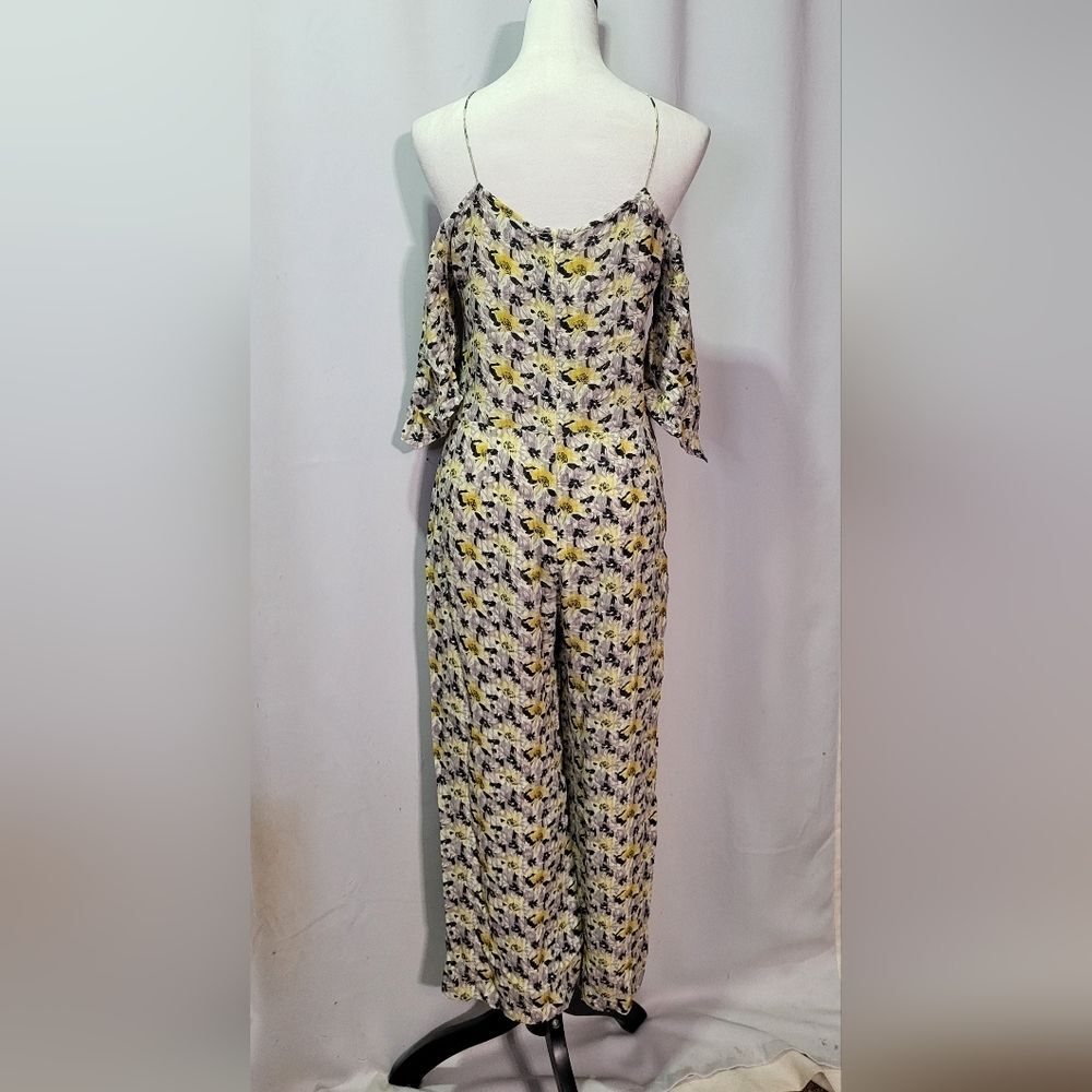 Topshop Women's Halter Floral Print Cold Shoulder Wide Leg Jumpsuit Size 6 EUC - Picture 10 of 12